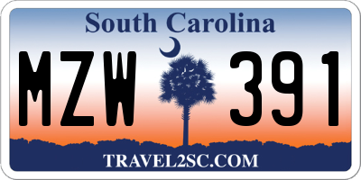 SC license plate MZW391