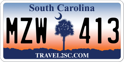 SC license plate MZW413