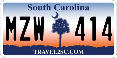 SC license plate MZW414