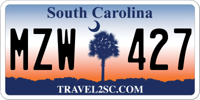 SC license plate MZW427
