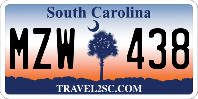 SC license plate MZW438