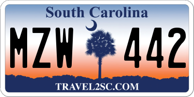 SC license plate MZW442