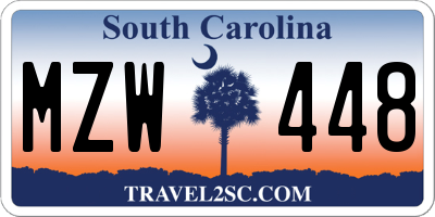 SC license plate MZW448
