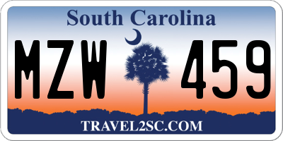 SC license plate MZW459