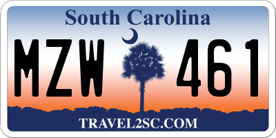 SC license plate MZW461