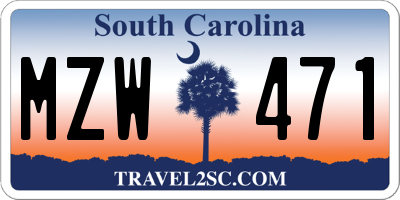SC license plate MZW471