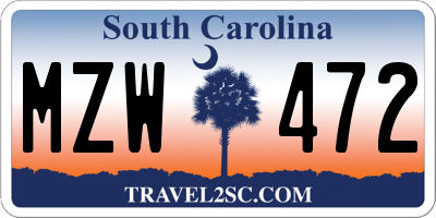 SC license plate MZW472