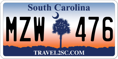 SC license plate MZW476