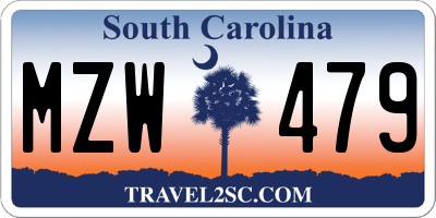 SC license plate MZW479
