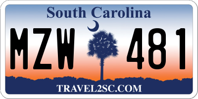 SC license plate MZW481