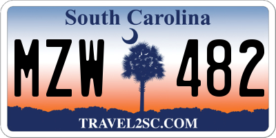 SC license plate MZW482