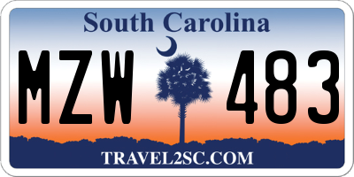 SC license plate MZW483