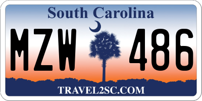 SC license plate MZW486