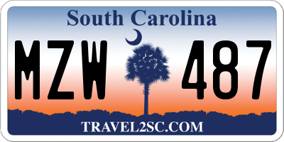 SC license plate MZW487
