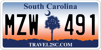 SC license plate MZW491