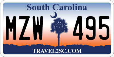 SC license plate MZW495