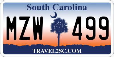 SC license plate MZW499