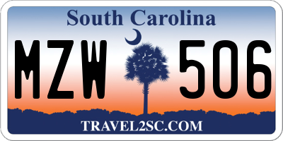SC license plate MZW506