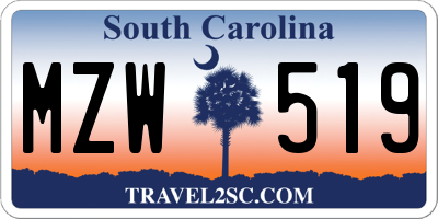 SC license plate MZW519