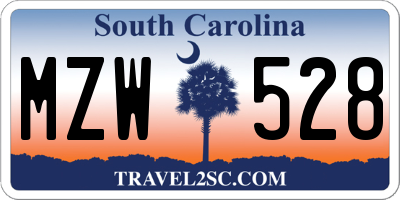 SC license plate MZW528