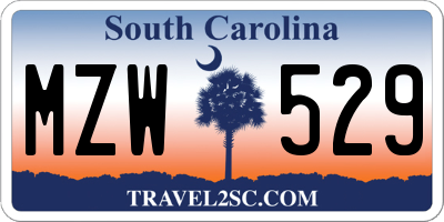 SC license plate MZW529