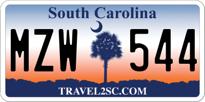 SC license plate MZW544