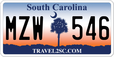 SC license plate MZW546