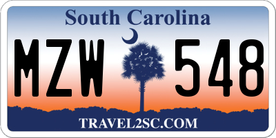 SC license plate MZW548
