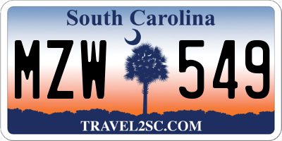 SC license plate MZW549