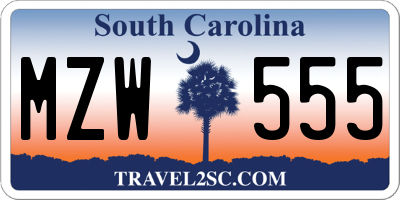 SC license plate MZW555