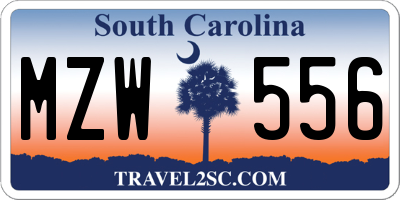 SC license plate MZW556
