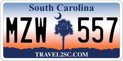 SC license plate MZW557