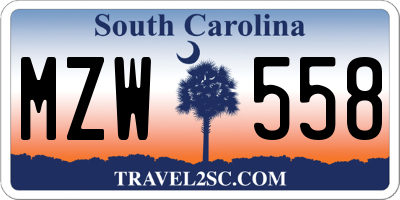 SC license plate MZW558