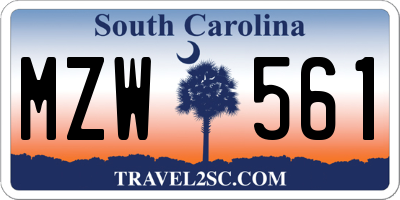 SC license plate MZW561