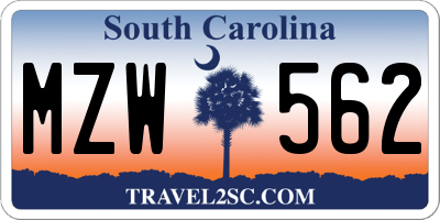 SC license plate MZW562