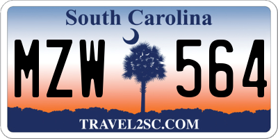 SC license plate MZW564