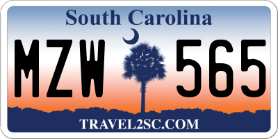 SC license plate MZW565