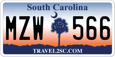 SC license plate MZW566