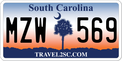 SC license plate MZW569
