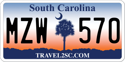 SC license plate MZW570