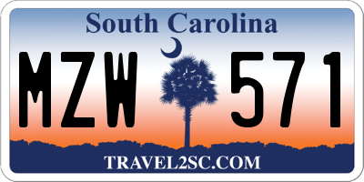 SC license plate MZW571