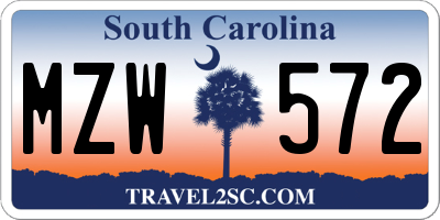 SC license plate MZW572