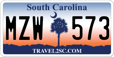 SC license plate MZW573