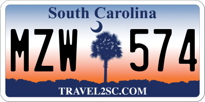 SC license plate MZW574