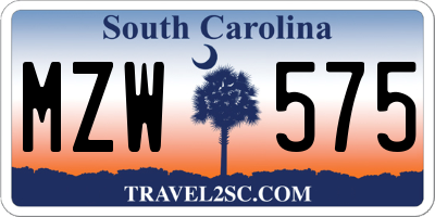 SC license plate MZW575
