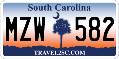 SC license plate MZW582