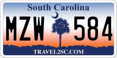 SC license plate MZW584