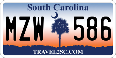 SC license plate MZW586