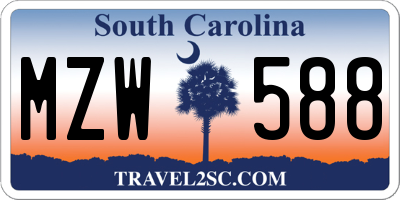 SC license plate MZW588