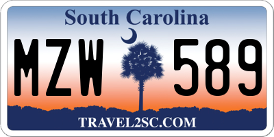 SC license plate MZW589